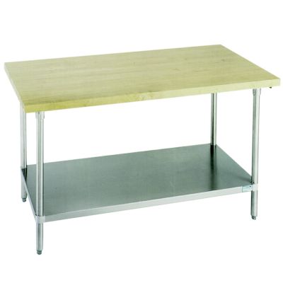 Hardwood Top Worktable 24''W x 4'L