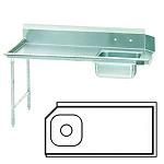 Dishtable Straight Soil 3'L