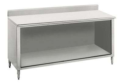 Worktable with Open Base, 96'' L x 30'' W, 5'' Backsplash