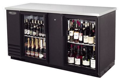 Superior Back Bar Cooler Gass Swing Doors, 69'' W