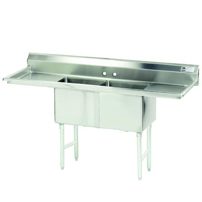 14'' Deep Scullery Sink 41''L, (No Drainboard), 2 Tubs (18'' x 18'')