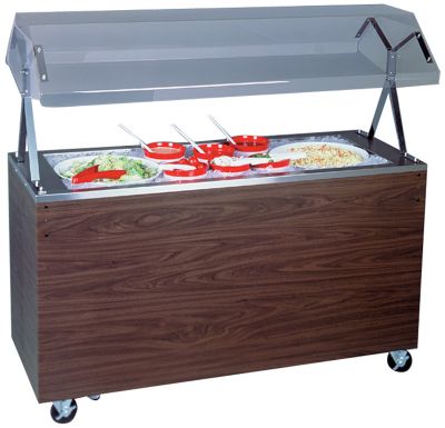 Vollrath Affordable Portable Cold Food Stations 60''L, Woodgrain