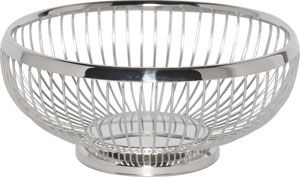 9'' Round Polished Stainless Steel Basket