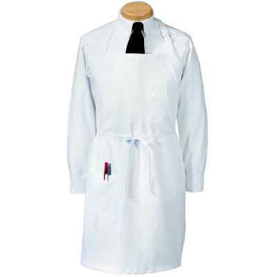 Economy Bib Apron Pencil pocket. White - STOCKED ITEM