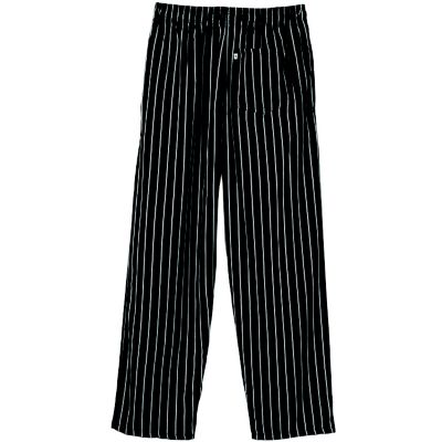 Relaxed-Fit Chef's Pant Small (28 - 30) Black With White Stripe