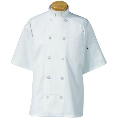 Short Sleeve Chef's Coat Small White
