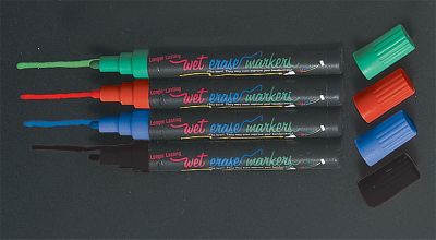 Street Talkers Dry Erase Markers, 4 per Package (Red, Blue, Green, Black)