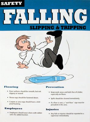 Safety Poster, Falling/Slipping - STOCKED ITEM