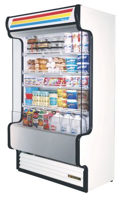 True Air Curtain Merchandiser With Glass Sides. 48''W