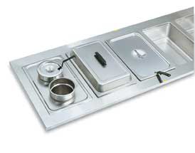Stainless Adapter Plate 2 - 6-3/8'' Inset Holes, Holds 2 - 4 Quart Insets