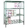 Wire Shelving Set Green Epoxy 18''D x 36''W x 74''H