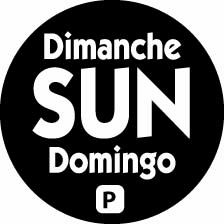 Permanent Trilingual Circular Sunday Label 3/4 2000 Labels per Roll - STOCKED ITEM
