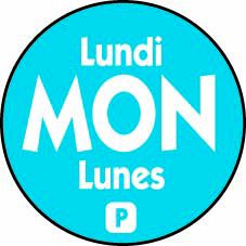 Permanent Trilingual Circular Monday Label 3/4 2000 Labels per Roll - STOCKED ITEM