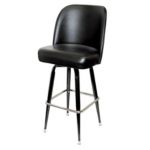 Black Vinyl Black Frame Swivel Club Barstool - STOCKED ITEM
