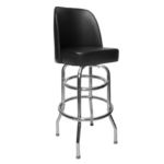 Double Ring Barstool with Black Vinyl Bucket Seat - STOCKED ITEM