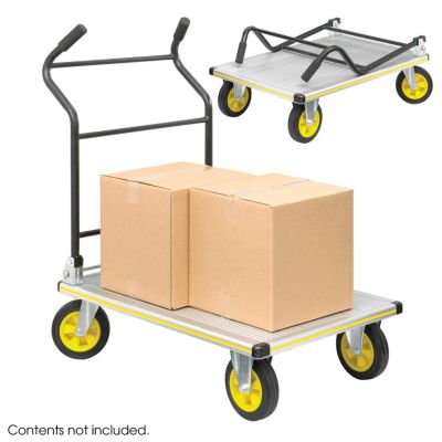 Safco StowAway Platform Truck Silver/Black Finish from OfficeFurniture.com
