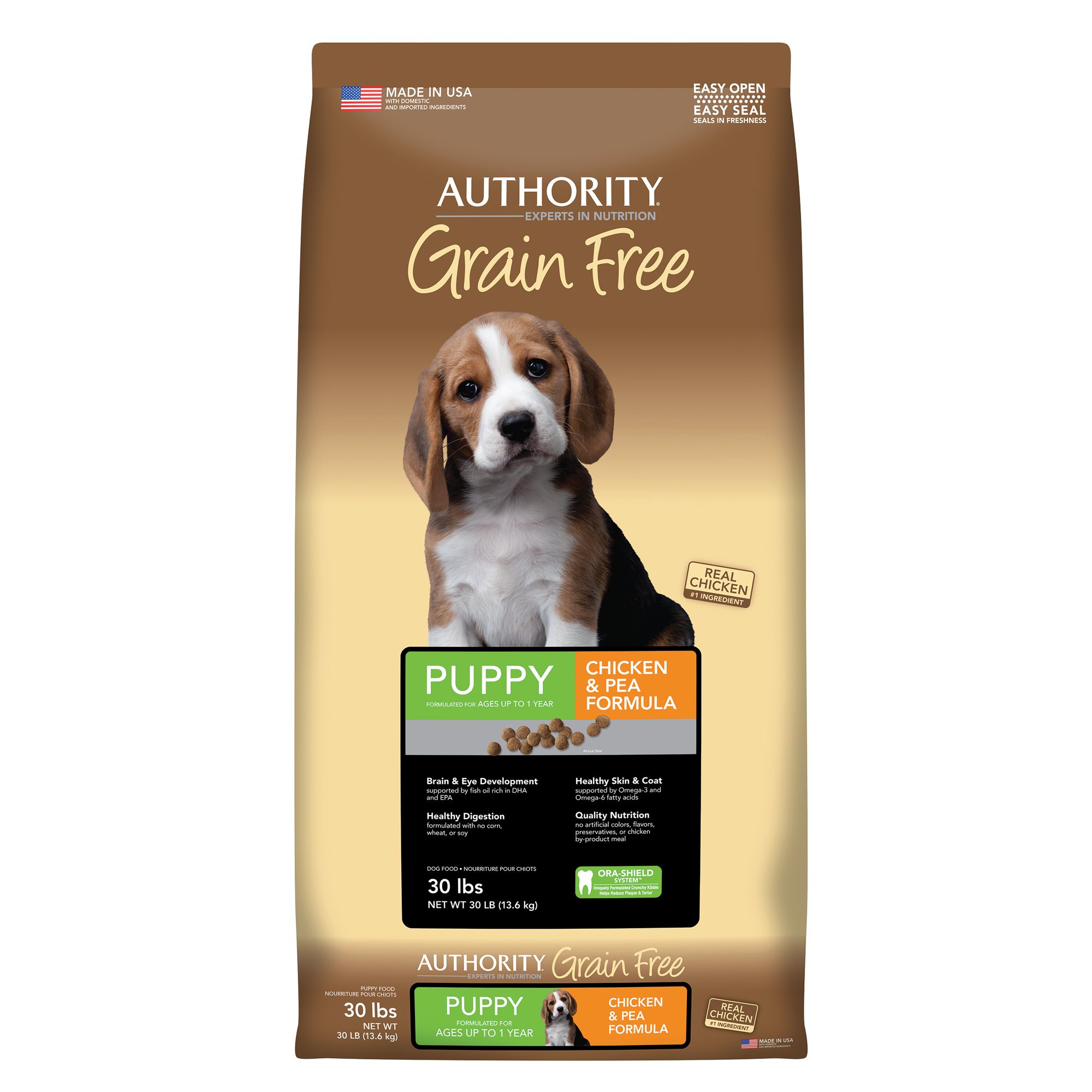 Authority® Grain Free Puppy Food Chicken & Pea dog Dry Food PetSmart