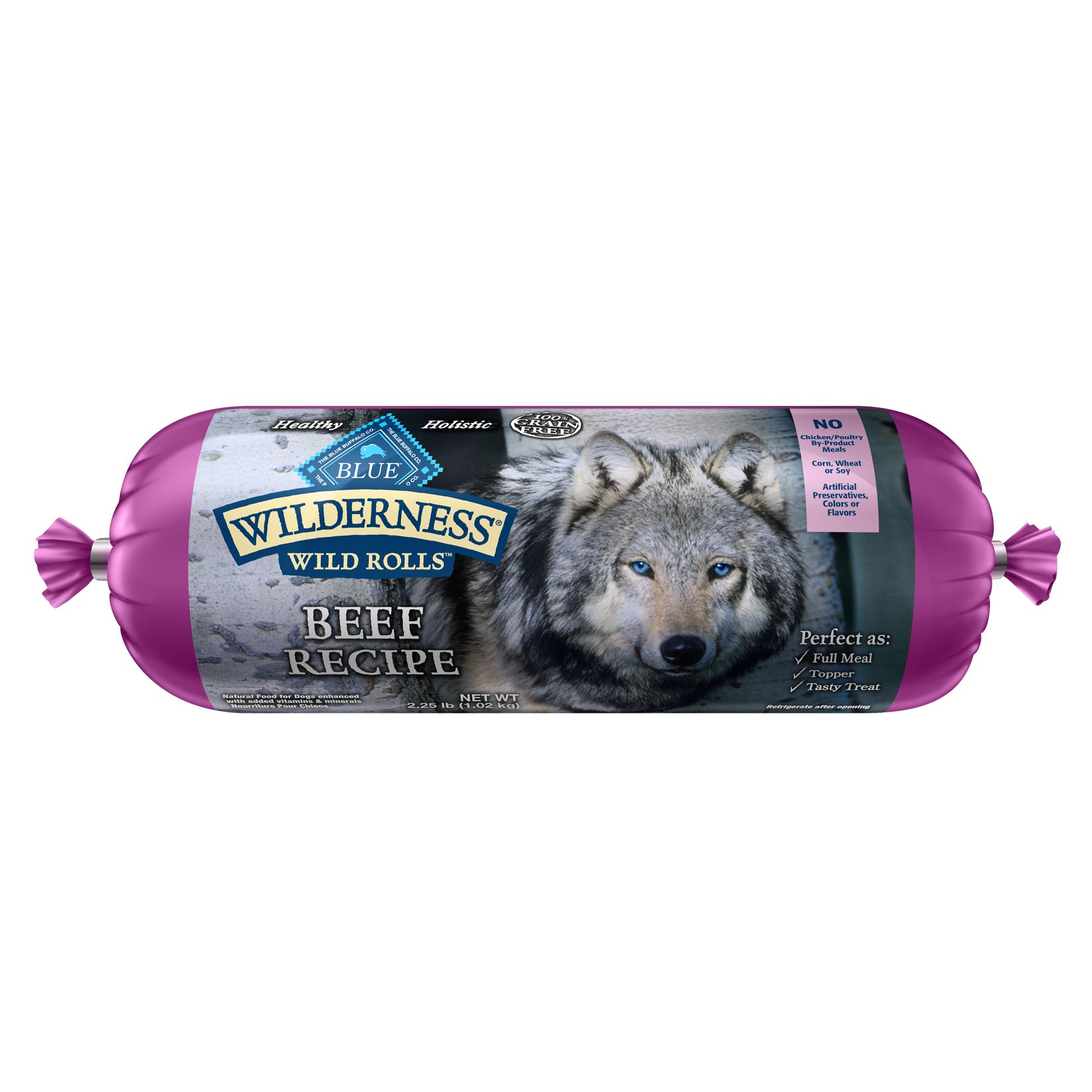 Blue Buffalo A new way to roll - True BLUE Wilderness® Wild Rolls dog food.