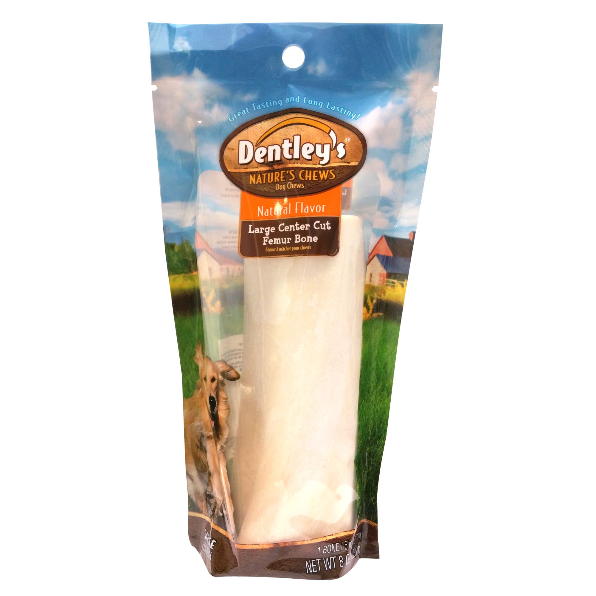 dentley's nature's chews stuffed bone dog treat