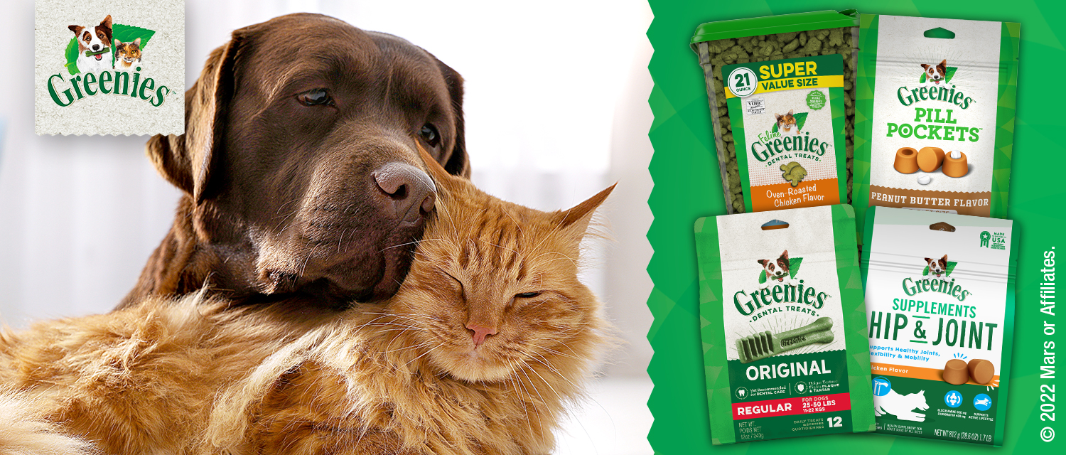 Greenies Treats Dog and Cat Snuggling