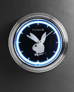 neon playboy bunny clock - black (also in pink) sexy looking gift