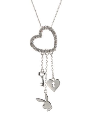 Lock & Key Rhinestone Heart Necklace