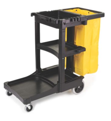 6173-88 JANITOR CART BLACK REPLS 6150 &amp; 6152 W/ ZIPPERED