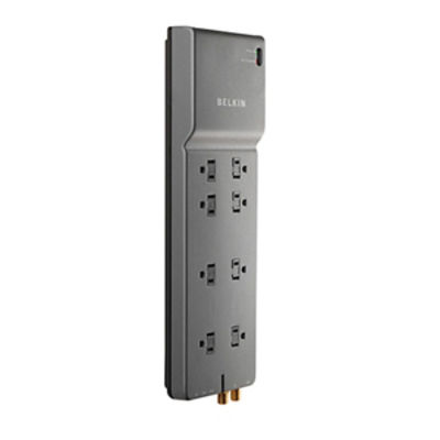 Belkin 8-Outlet HomeOffice Surge Protector wTelephone Line Extended Cord Belkin 8-Outlet HomeOffice Surge Protector wTelephone Line Extended Cord