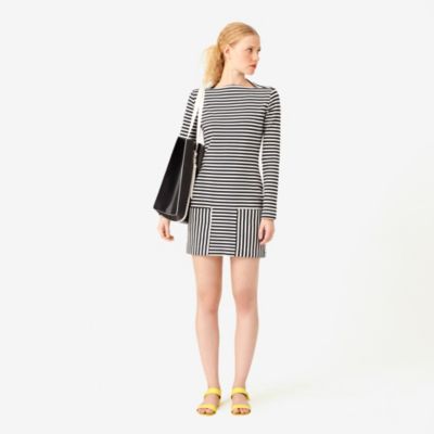 Slip Neck Ponte Dress in Stripe