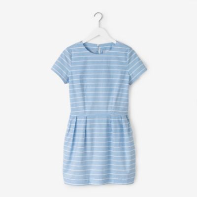 Pockets & Pleats Dress in Lined Stripe