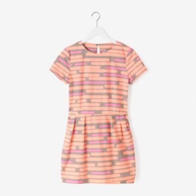 Pockets & Pleats Dress in Spray-Painted Stripe