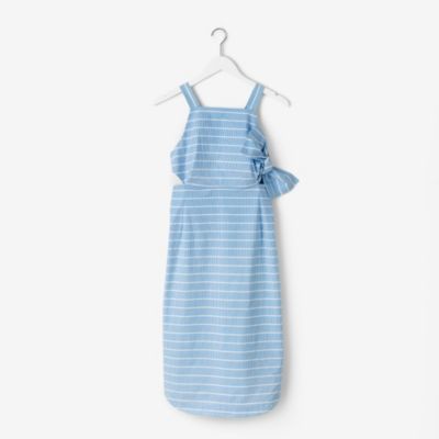Side-Tie Dress in Lined Stripe