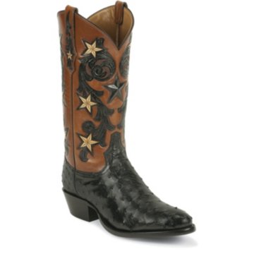 Tony Lama Black Cowboy Classic Ostrich - 1004