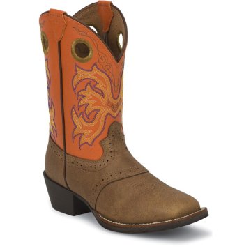 Justin Boots Stampede Tan Dakota W/Perfed Saddle - 2522JR