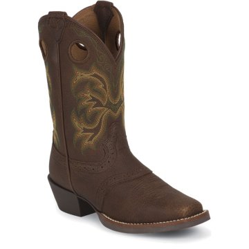 Justin Boots Stampede&trade; Dark Brown Rawhide W/Perfed Saddle - 2523JR