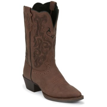 Justin Boots Western Dark Brown Mustang Cow