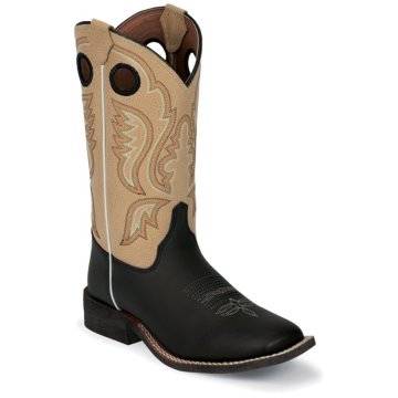 Justin Boots Western Black Burnished