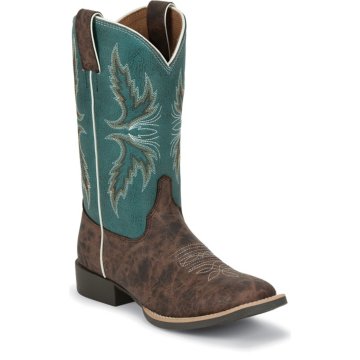 Justin Boots Bent Rail Chocolate Puma Cow - 335JR