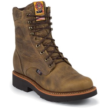 Justin Original Work Rugged Tan Gaucho Steel Toe 8"