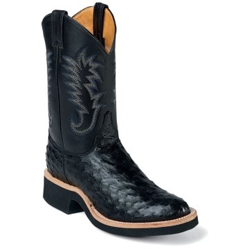Justin Boots Exotics Black Full Quill Ostrich
