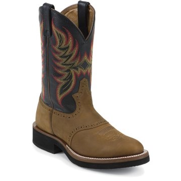 Justin Boots Stampede Coffee Westerner W/Saddle - 5071