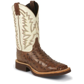 Justin Boots Tekno Crepe Antique Brown Vintage Full Quill Ostrich - 5141