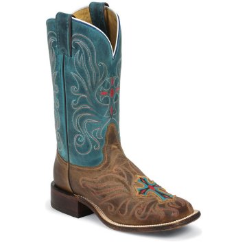 Tony Lama Tan Vintage Cow W/Painted Cross - 7931L