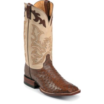 Justin Boots Exotics Antique Brown Full Quill Ostrich - 8500