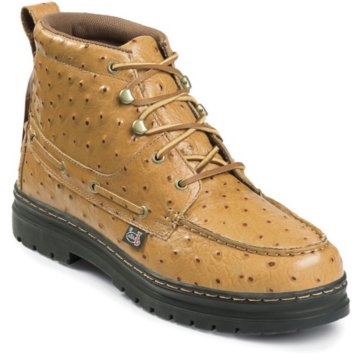 Justin Boots Casuals Saddle Tan Ostrich Print Chukka - 910