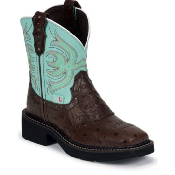 Justin Boots Justin Gypsy Chocolate Brown Ost Print W/ Perf Saddle - 9987JR
