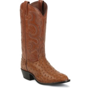 Tony Lama Peanut Brittle Ostrich Exotic Western - CT834