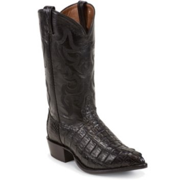 Tony Lama Black Royal Hrbk Caiman Tail - CY1005