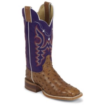  Justin AQHA Cognac Full Quill Waxy Ostrich