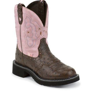 Justin Boots Justin Gypsy Chocolate Brown Ost Print W/Pref Saddle - L9935
